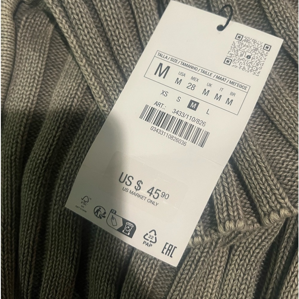 Zara Acid Wash Ribbed Knit Top - Picture 3 of 4